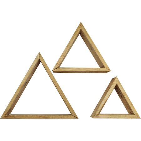 Ekena Millwork Triangle, Open Back, Vintage Farmhouse Shadow Box Shelves, Barnwood Decor Collection, PK3 DECR15SBTROBUF